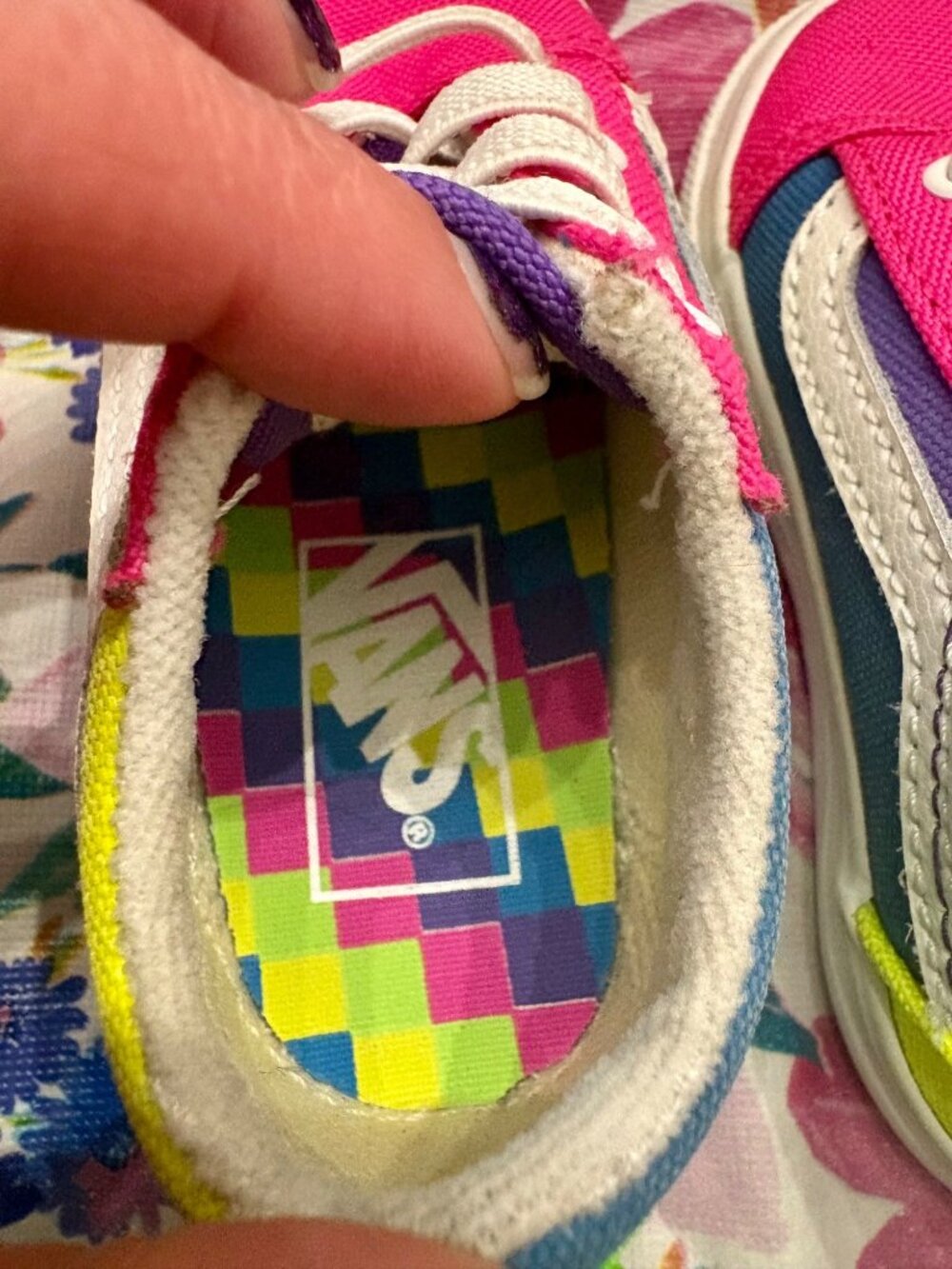 Vans Old Skool Elastic Toddler ColorBlock SlipOn Neon Multicolor Shoes Sz 5.0T - Picture 4 of 14
